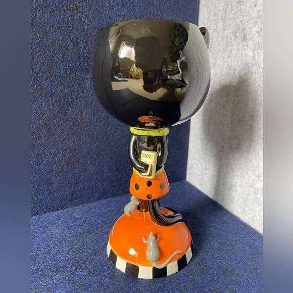 VTG 2002 Dept. 56 Googley-Eyed Halloween Cat Goblet - Picture 4 of 7